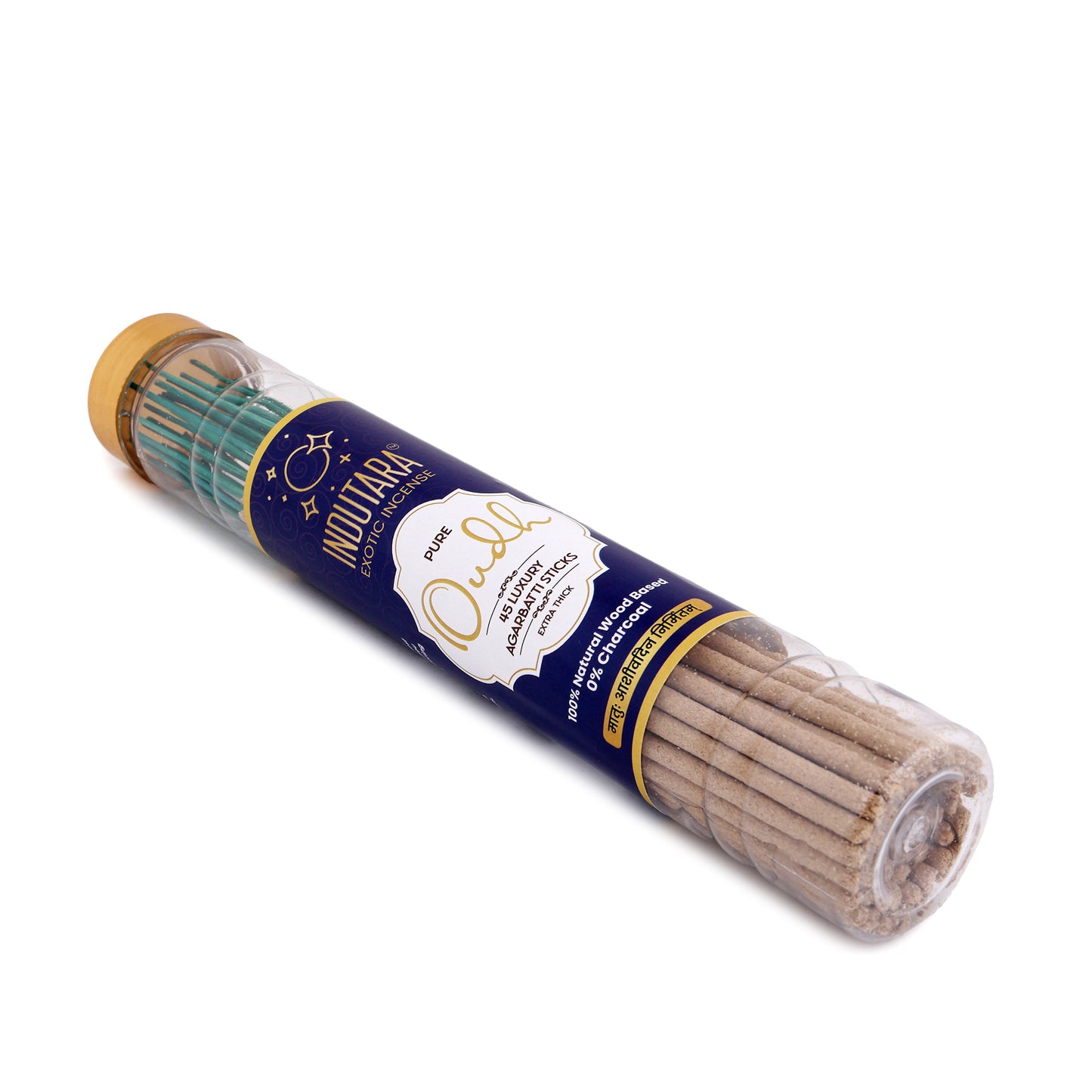 Indutara Premium Pure Oudh Agarbatti Made From Natural Wood, Charcoal Free, No Artificial Colors  - Pack of 3